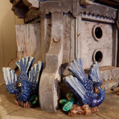 Oiseau en céramique bleue par G.Nylund pour Rorstrand