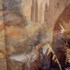 Toile peinte fin XVIIIe décor paysage pastel aux oiseaux – Image 9