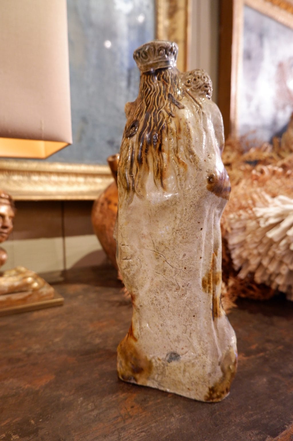 Enameled terracotta statue of the Virgin and Child - 18th century Normandy - Image 4