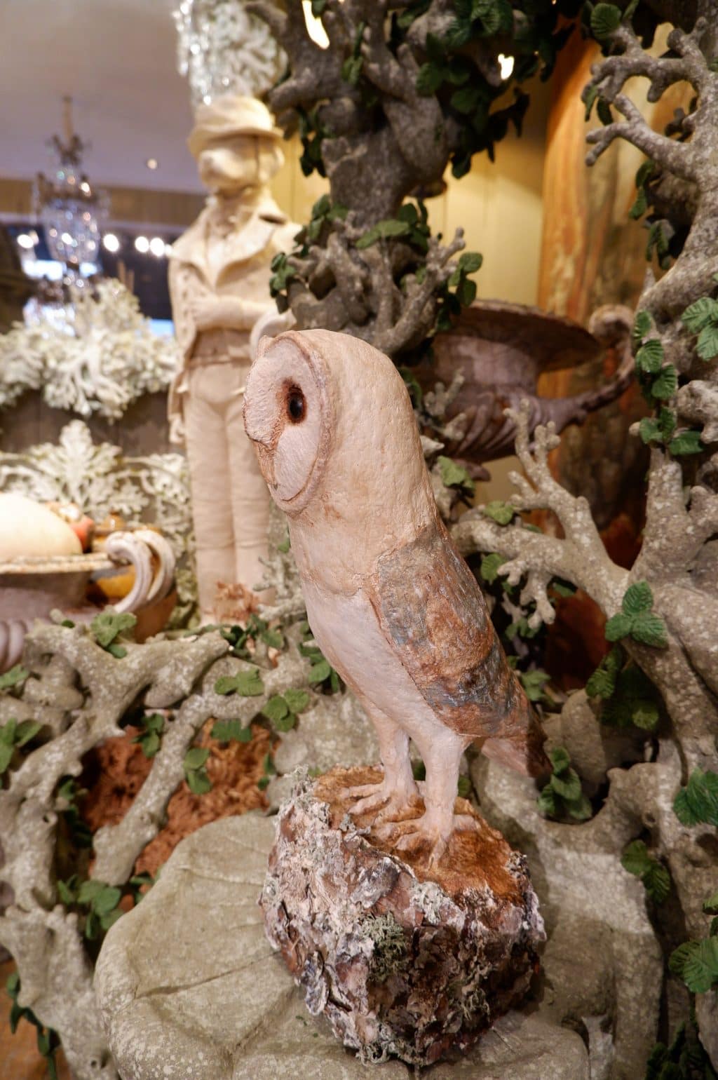 Chouette en papier maché peint - pièce unique – Image 4