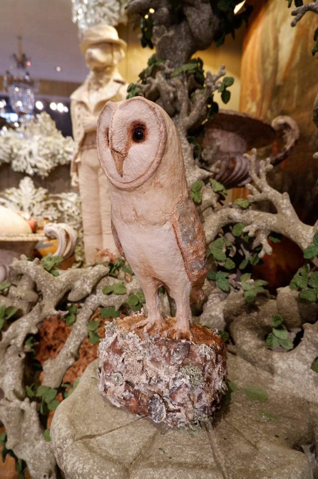 Chouette en papier maché peint - pièce unique – Image 3