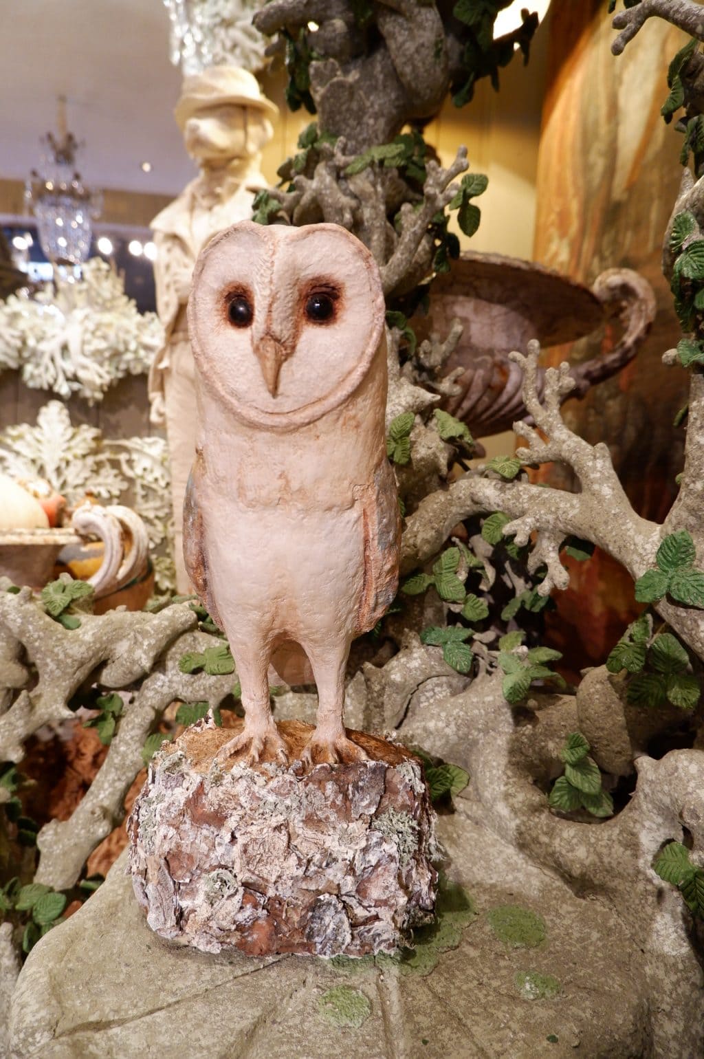 Chouette en papier maché peint - pièce unique – Image 2