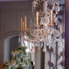 Grand lustre Italien à 12 bras en perles de cristal et centre en verre de murano, volutes de perles ca.1850 – Image 6
