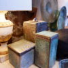 Ensemble de 3 boites en céramique émaillée "Raku vert de gris"  par D.Leonette – Image 6