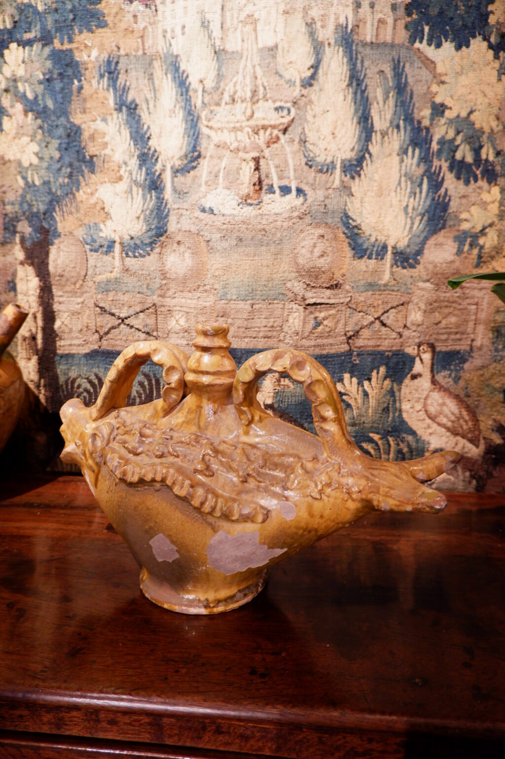 Cruche ou gourde en terre cuite vernissée jaune - Provence XIXe – Image 4