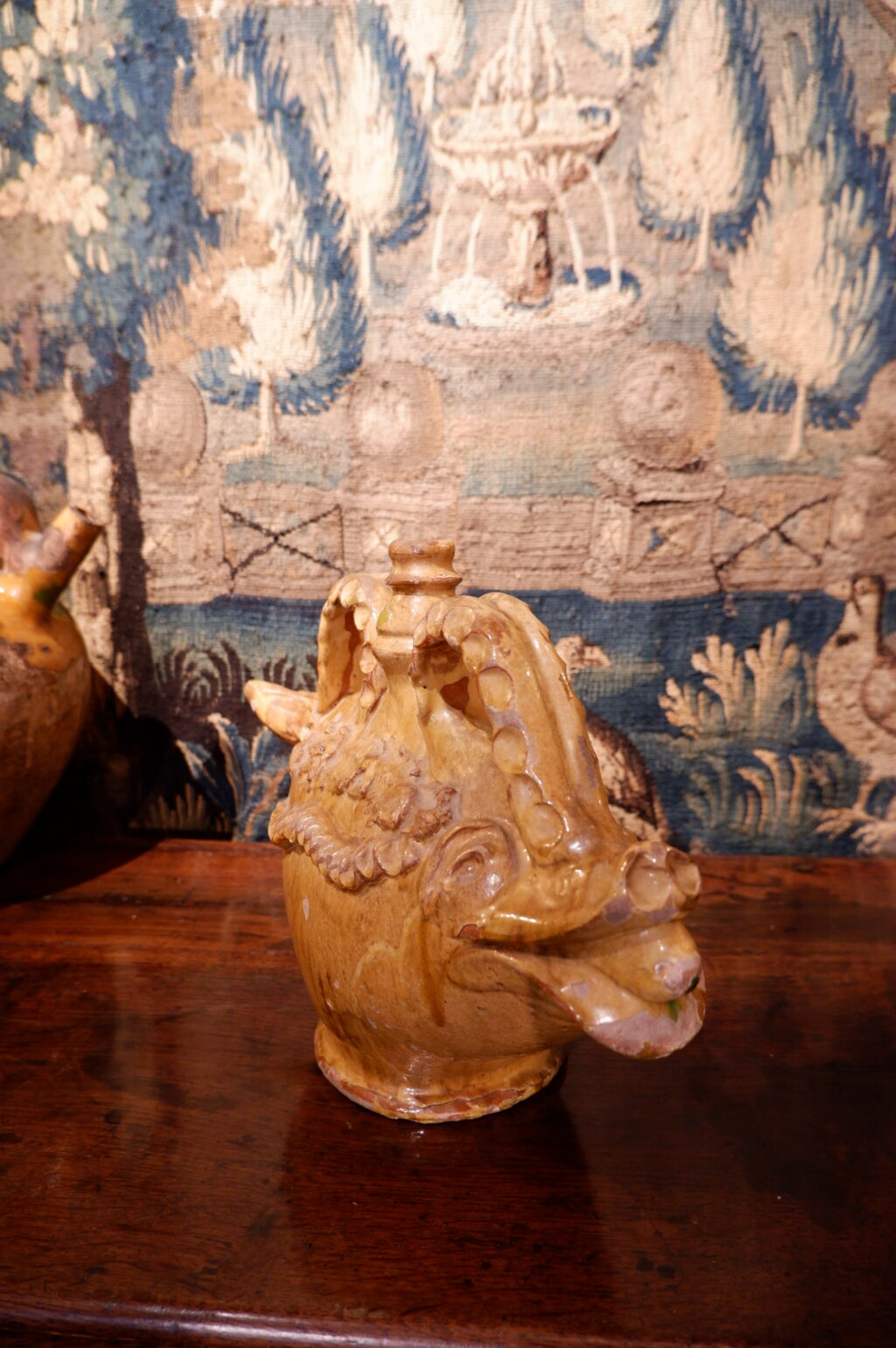Cruche ou gourde en terre cuite vernissée jaune - Provence XIXe – Image 6