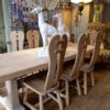 Suite de 6 chaises à haut dossier en chêne clair brut ca.1960 – Image 2