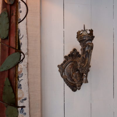 Set of 4 sconces in carved wood decorated with silver leaf - Italy end of 18th century