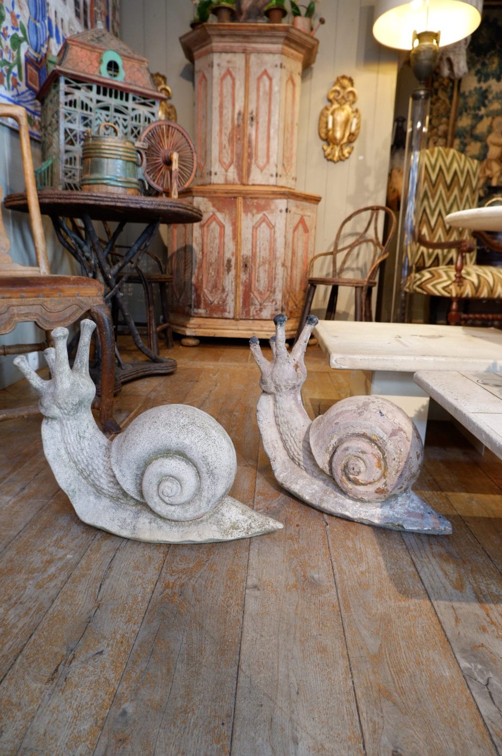 Escargot -décor de jardin en ciment ca.1950