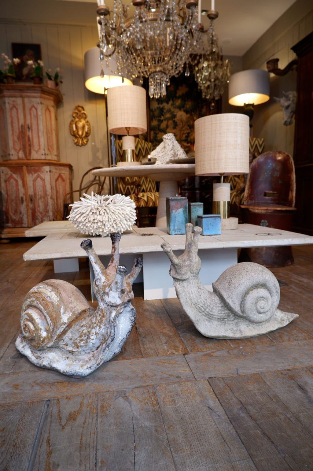 Escargot -décor de jardin en ciment ca.1950 – Image 4