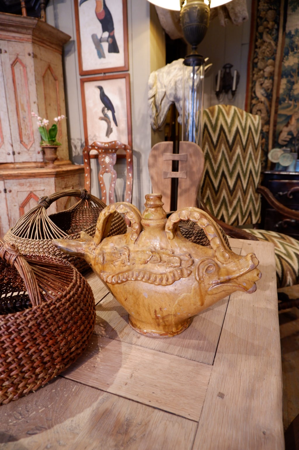 Cruche ou gourde en terre cuite vernissée jaune - Provence XIXe – Image 7