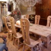 Suite de 6 chaises à haut dossier en chêne clair brut ca.1960 – Image 14