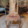 Chaise baroque suédoise en bois naturel & assise cuir ca.1800 – Image 2