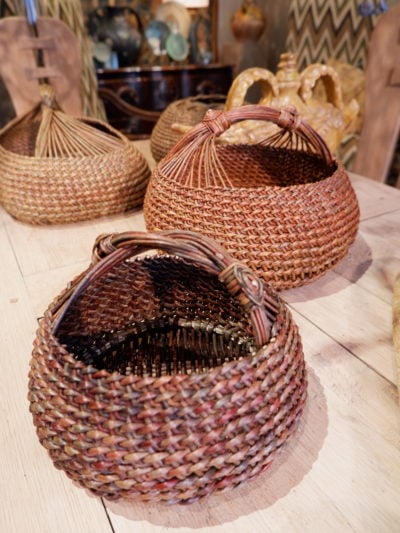 Collection of contemporary wickerwork in fine woven wicker