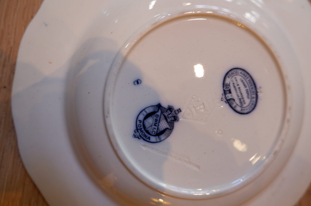 Earthenware service with blue decoration of summer fruits - Pomona model by BWM - late 19th century - Image 3