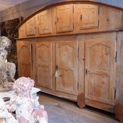 Large piece of furniture with 8 solid elm doors from the 18th century -