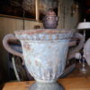 Paire de grands vases Directoire en fonte gris bleu anses dauphins - France ca.1720 – Image 11