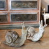 Escargot en ciment peint -décoration de jardin ca.1900 – Image 8