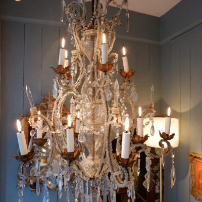 Large crystal chandelier and glass beads - Italy ca.1880