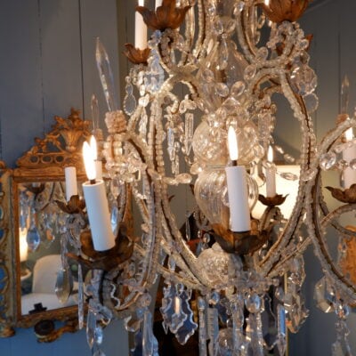 Large crystal chandelier and glass beads - Italy ca.1880