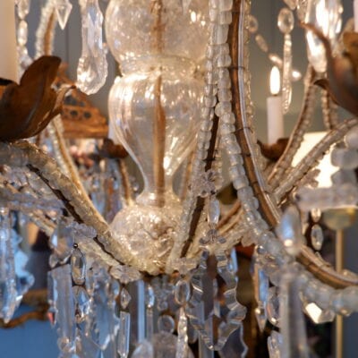 Large crystal chandelier and glass beads - Italy ca.1880