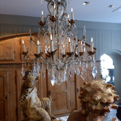 Large crystal chandelier and glass beads - Italy ca.1880