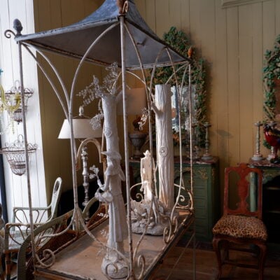 Large cast iron and zinc cage from the 19th century
