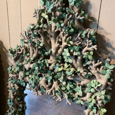 Pair of green leaf mirrors by the artist Edouard Chevalier