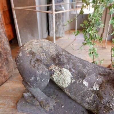 Carved stone dog -fountain- from the 18th century
