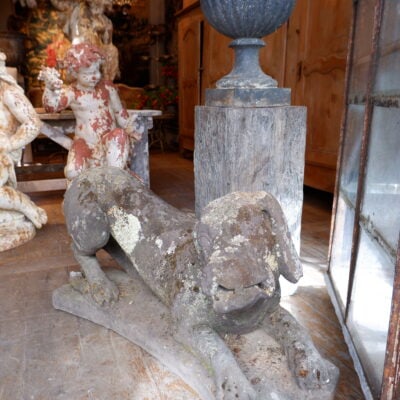 Carved stone dog -fountain- from the 18th century