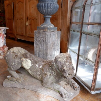 Carved stone dog -fountain- from the 18th century