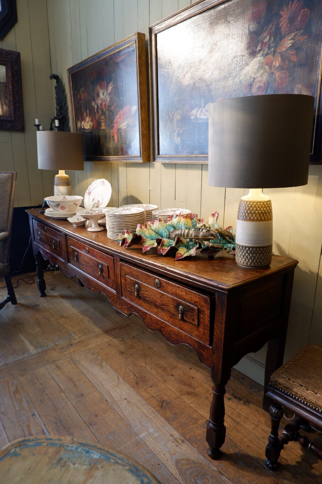 Large oak console with drawers England - George III period - Image 10