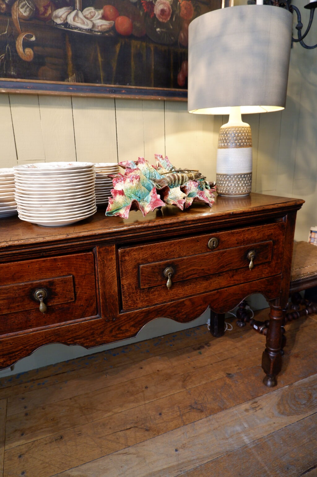 Large oak console with drawers England - George III period - Image 6
