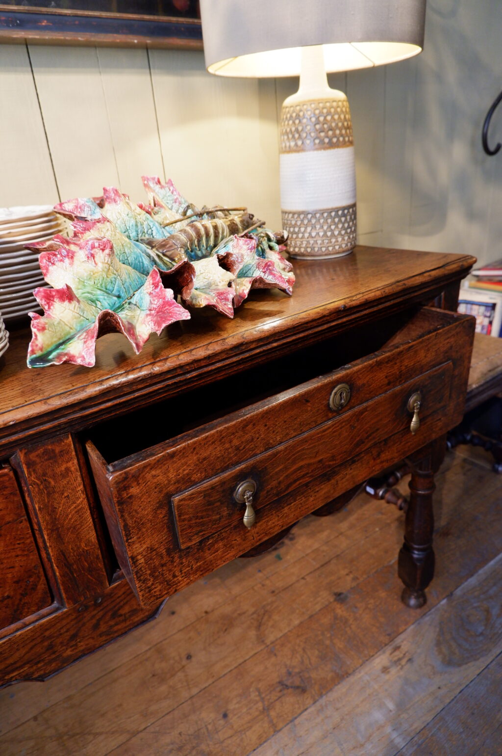 Large oak console with drawers England - George III period - Image 8
