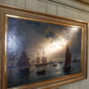 Huile sur toile Vue nocturne d'un port en Norvège par Johan Christian Clausen Dahl ca.1857 – Image 5