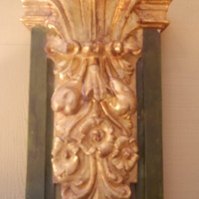 Pair of sconces in carved wood decorated with gold leaf 2 arms of light end of XIXth century