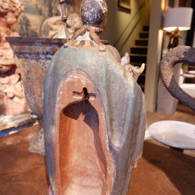 Statue of Saint-Hubert in polychrome carved wood - France late 19th century