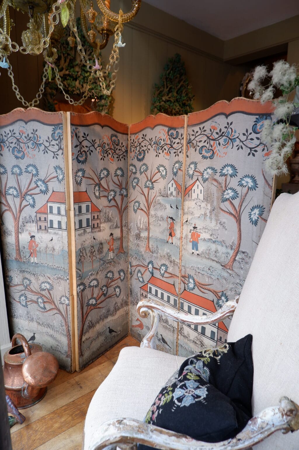 4 LEAF NAIF DECOR PAINTED ON ROOF PERIOD REGENCE - Image 2