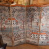 PARAVENT 4 FEUILLES DECOR NAIF PEINT SUR TOILE PERIODE REGENCE – Image 4