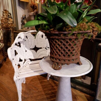 Paire de fauteuils “Fougères” en fonte par Byarums – Suède ca.1900