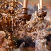 Grand lustre italien en bois sculpté à la feuille d'or fin XIXe – Image 10