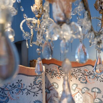 Genoese chandelier in gilded wood and crystal - late 19th century