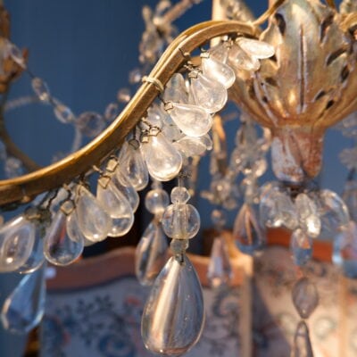Genoese chandelier in gilded wood and crystal - late 19th century
