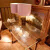 Table basse rectangulaire en bronze et 4 plaques de verre ICE - ca.1960 – Image 3