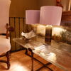 Table basse rectangulaire en bronze et 4 plaques de verre ICE - ca.1960 – Image 4