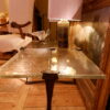 Table basse rectangulaire en bronze et 4 plaques de verre ICE - ca.1960 – Image 6