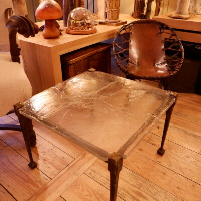 Side table en bronze et verre ICE ca.1960