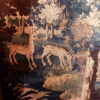Grande tapisserie d'Aubusson figurant un Château et son jardin sur fond de verdure et animaux - ca.1780 – Image 3