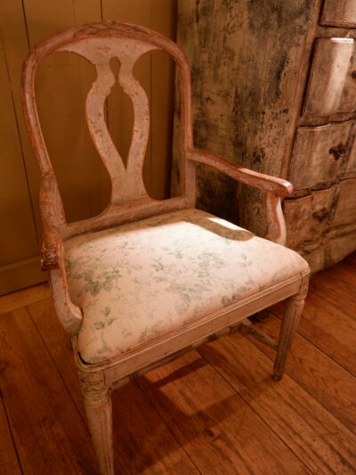 Gustavian armchair with pale blue patina - Sweden 19th century