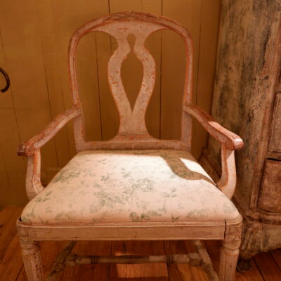 Gustavian armchair with pale blue patina - Sweden 19th century
